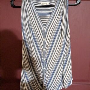 Striped Blue and White Sleeveless Top
